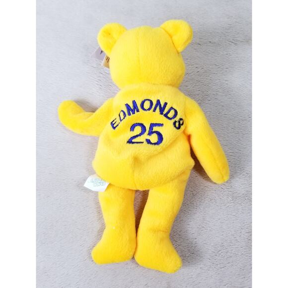 Bamm Beanos Jim Edmonds 25 Yellow Stuffed Animal 1998 Plush Toy 9" Vintage - Picture 7 of 9